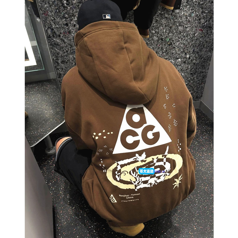 Nike Acg Embroidered Large Logo Warm Water-Repellent Fleece Casual Hooded Sweatshirt Im9347-113-235