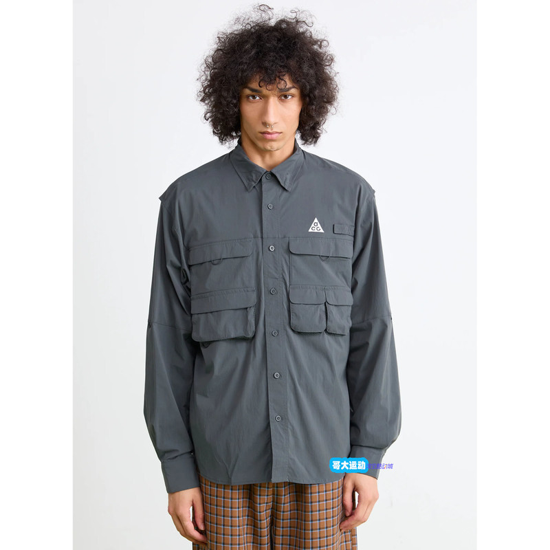 Nike Acg Outdoor Breathable Functional Pocket Tactical Shirt Coach Jacket Hj2466-006-060 Nike Acg Outdoor Breathable Functional Pocket Tactical Shirt Coach Jacket Hj2466-006-060