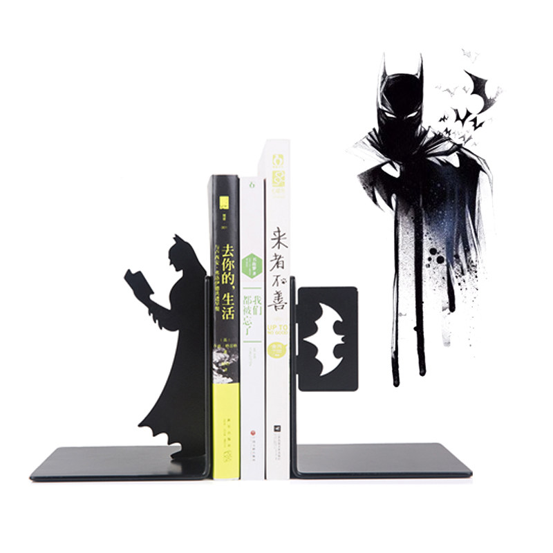 Creative Batman simple student document storage desktop iron book stand folder book holder Book back bezel Office bookshelf ornaments