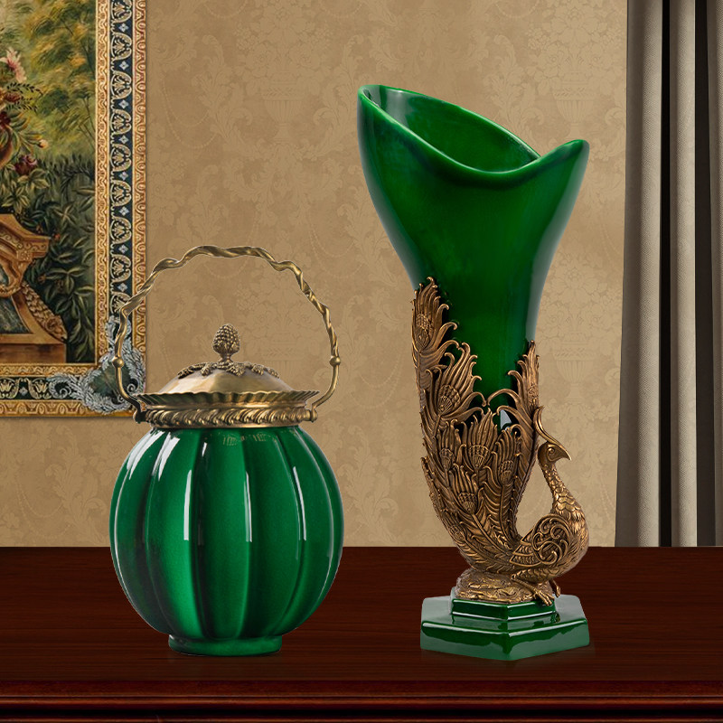 Eurostyle Brass accessories Ceramics Milan Impressions Vases vases with lid boxes Villa Living Room Table Decorations Hem