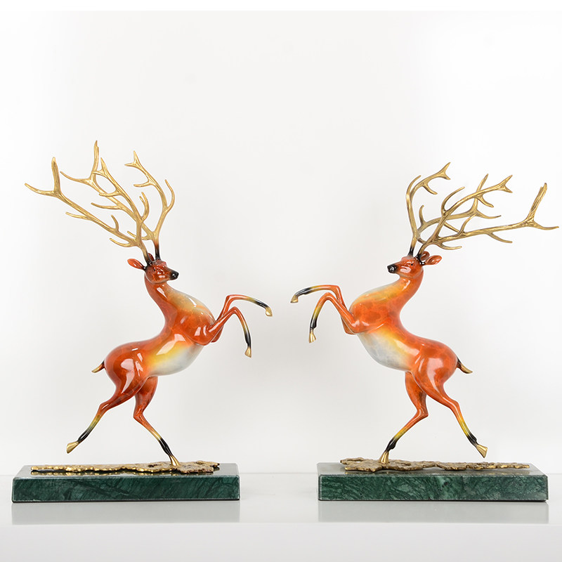 Living room European Light Luxury Gift Copper Blossom deer Swing Handle Handle Handling Household Decoration Gift