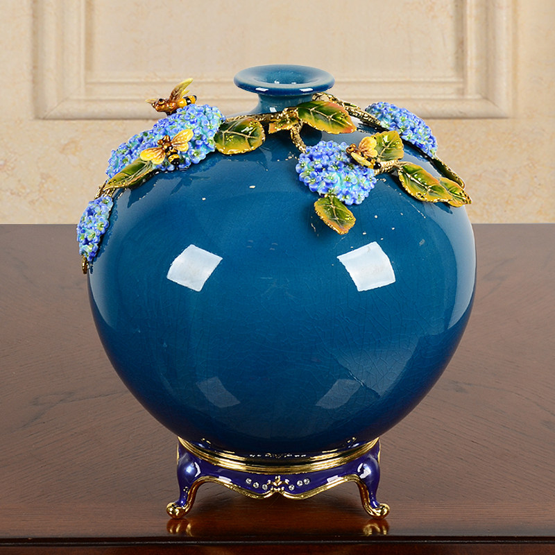 Enamel Caijing Deed Town Ceramics Glazed Vase Hem modern Living Room Xuanguan Flower Arrangement Creative Joe relocating Home Residence Ornaments
