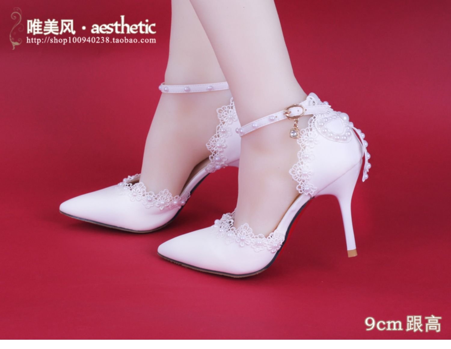 Mùa hè cao gót trắng bên ren ngọc trai giày stiletto nhọn dép đế dày hình ảnh đám cưới dép nữ - Sandal dép havaianas đính đá