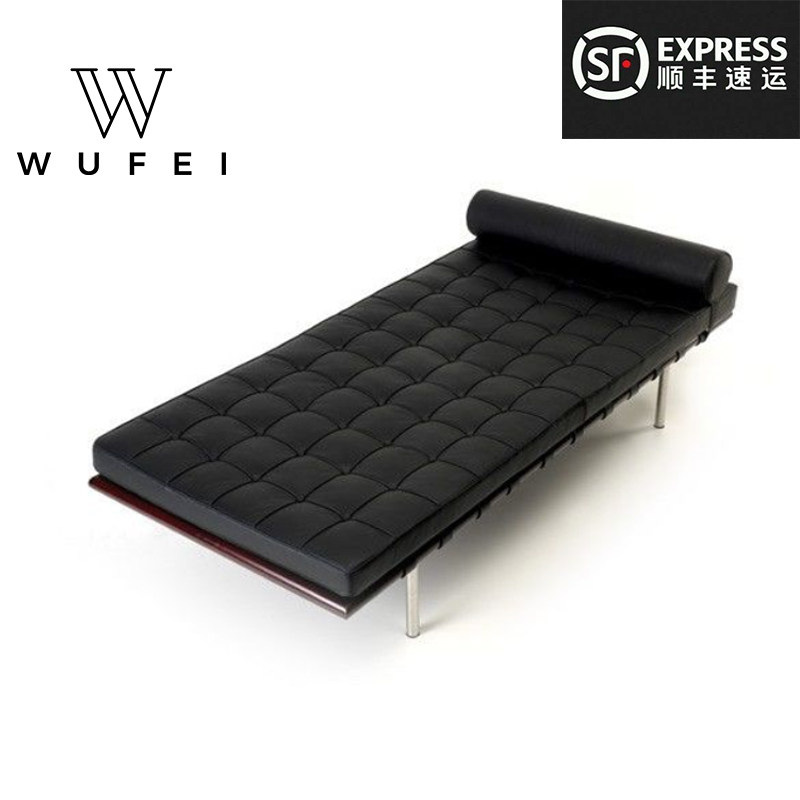 Nordic modern minimalist bed Barcelona bed living room bed bedroom single bed leisure sofa bed leather bed