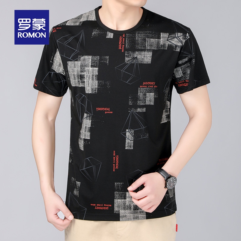 Lomond ngắn tay T-shirt 2020 mùa hè in thường vòng cổ mùa hè váy top thời trang Hàn Quốc áo gas đẹp trai của nam giới