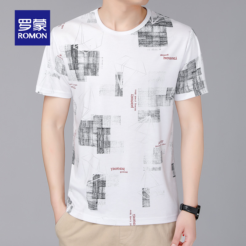 Lomond ngắn tay T-shirt 2020 mùa hè in thường vòng cổ mùa hè váy top thời trang Hàn Quốc áo gas đẹp trai của nam giới