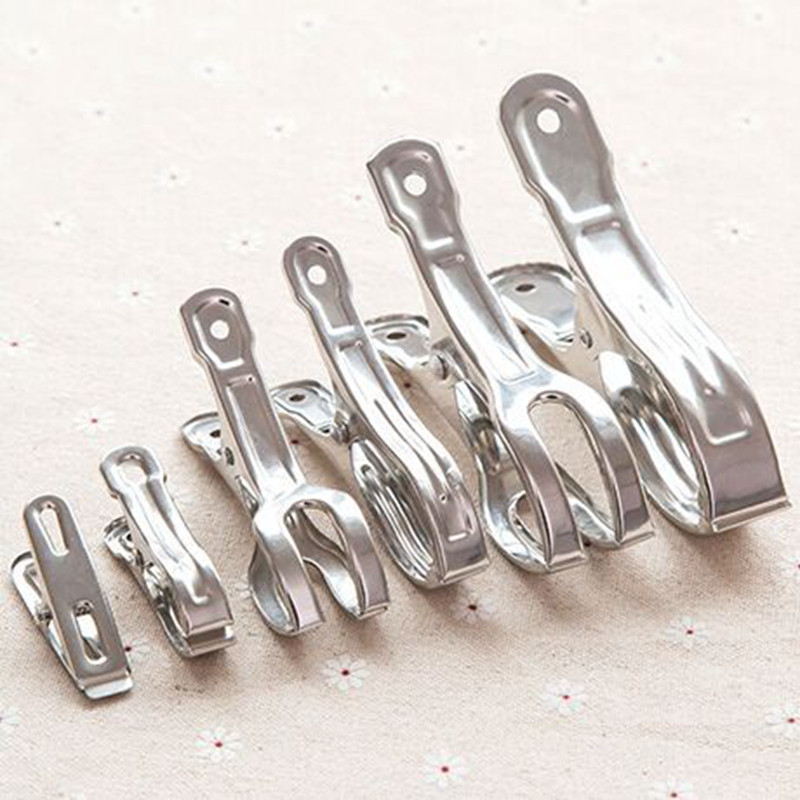 Large stainless steel clip Household clothespin drying quilt small clip fixed windproof clip Clothes clip hanger