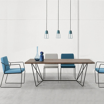 Nordic solid wood conference table Long table Simple modern creative office desk Writing desk reception negotiation table and chair combination