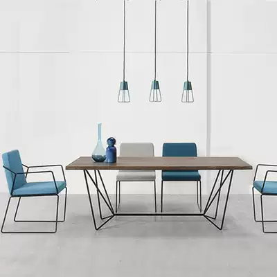 Nordic solid wood conference table Long table Simple modern creative office desk Office desk Reception negotiation table and chair combination