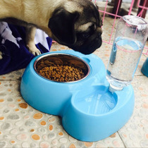 Stainless steel dog bowl cat bowl automatic drinking water feed double bowl pet pet pepper pepper pepper pot