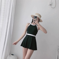 One-piece swimsuit female hot spring fairy conservative thin belly covering belly 2021 new explosive skirt style backless swimsuit