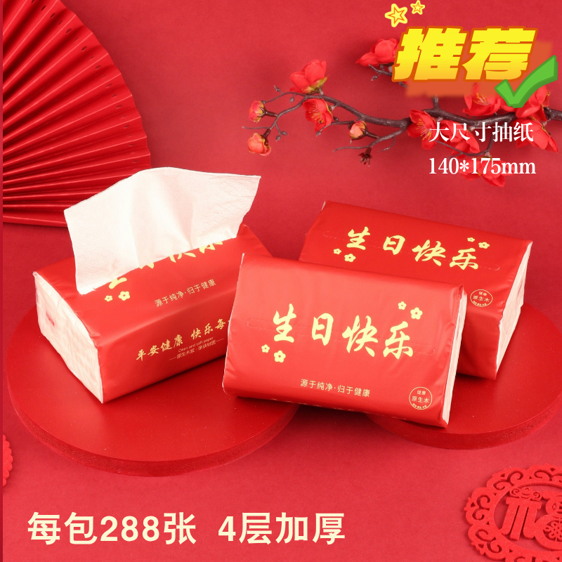 Happy Birthday Tissue Paper Hotel Birthday Banquet Napkins Boys Girls Tenth Birthday Paper Towels Household Thickened Paper Towels