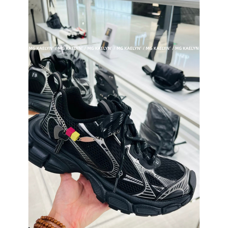 Mg Kaelyn/Beaded Lace-Up Dad Shoes for Women 2026 Spring New Thick-Soled Spider-Man Ninth Generation Casual Sneakers