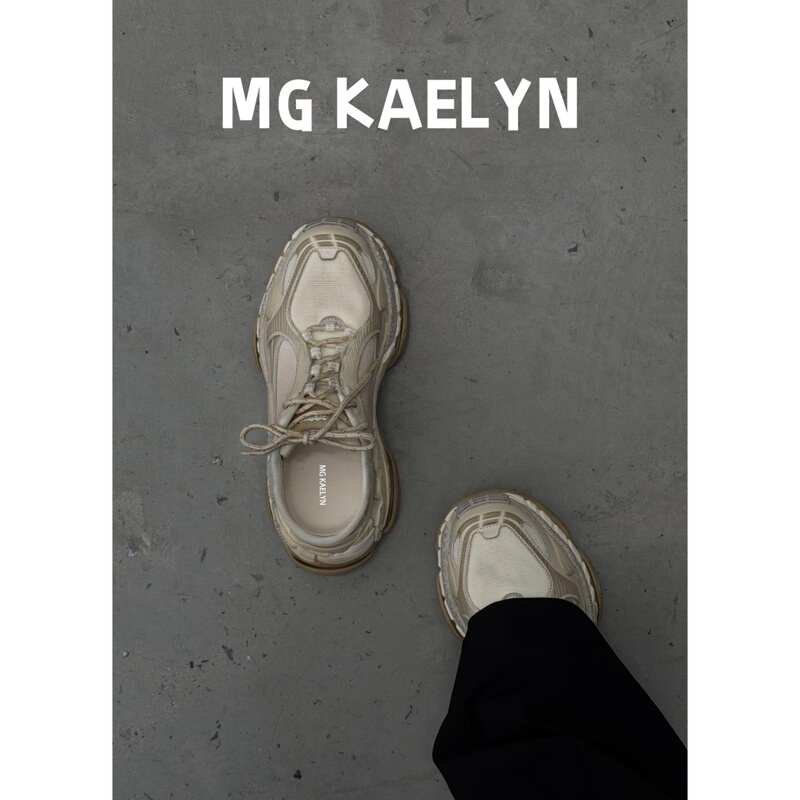 Mg Kaelyn/ Distressed 2.0 Half-Slip Dad Shoes for Women 2026 Summer New Thick-Soled Second Generation Mule Closed-Toe Slippers