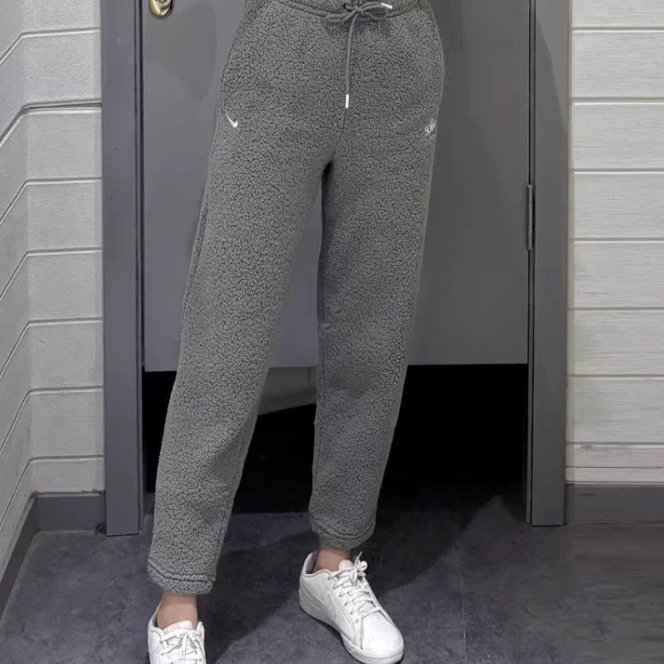 Оригинальный стандарт длины NIKE, женские флисовые брюки для отдыха, свободные, тёплые, DQ6262
