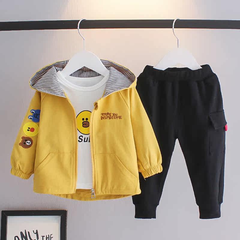 Children's clothing Boys spring suit 2020 new children's spring and autumn boys casual spring three-piece set children's tide