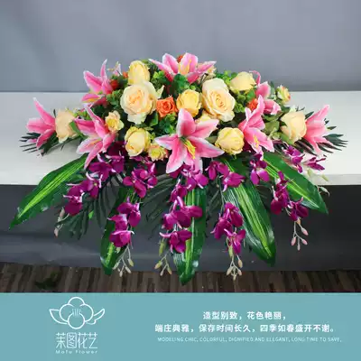 Moto simulation Lily Rose rostrum flower plastic fake flower decoration simulation business Station flower conference table flower