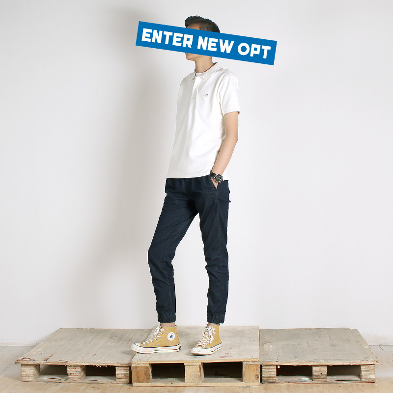 enostyle男士夏季新款珠地纯棉修身短袖polo衫青年翻领T恤潮