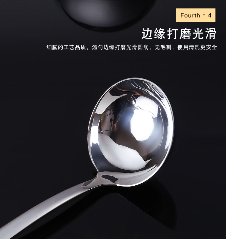 Muỗng inox 304 cháo dày nồi lẩu cháo đặt lớn súp vỏ dài tay cầm cháo thìa nhà bếp kệ để dao