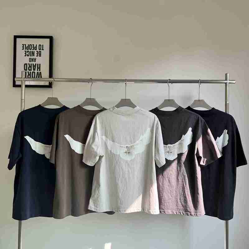 Authentic Kanye Yeezy Collaboration Peace Dove Short-Sleeve American High Street Retro Cotton T-Shirt