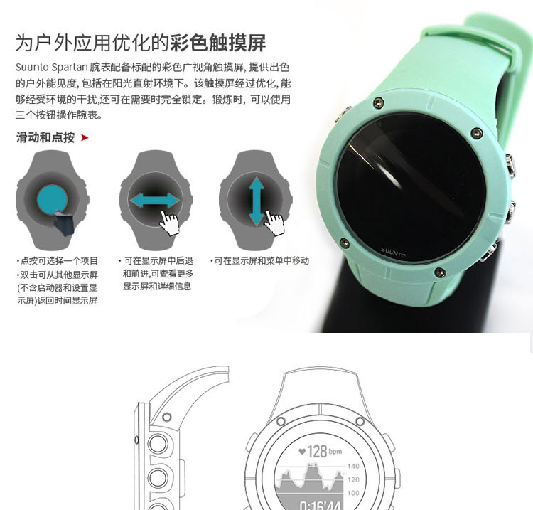颂 拓 Suunto Sparta trainer mát mẻ chạy bộ đo nhịp tim thông minh Đồng hồ thông minh chức năng GPS ngoài trời - Giao tiếp / Điều hướng / Đồng hồ ngoài trời đồng hồ thế giới di dộng