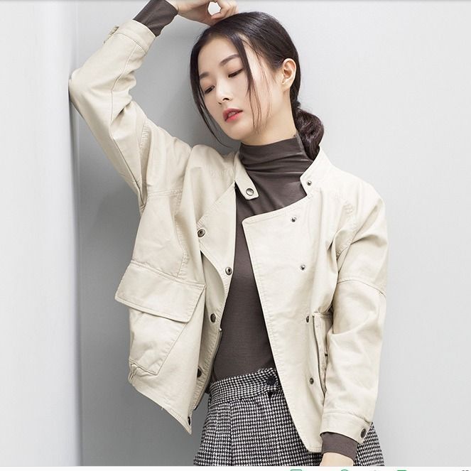 Quality-Assured Leather Jacket for Women, Short Style, New Autumn and Winter Korean Version, Loose Fit, Slimming, Biker Leather Jacket, Women's Pu Leather Coat Quality-Assured Leather Jacket for Women, Short Style, New Autumn and Winter Korean Version, Loose Fit, Slimming, Biker Leather Jacket, Women's Pu Leather Coat