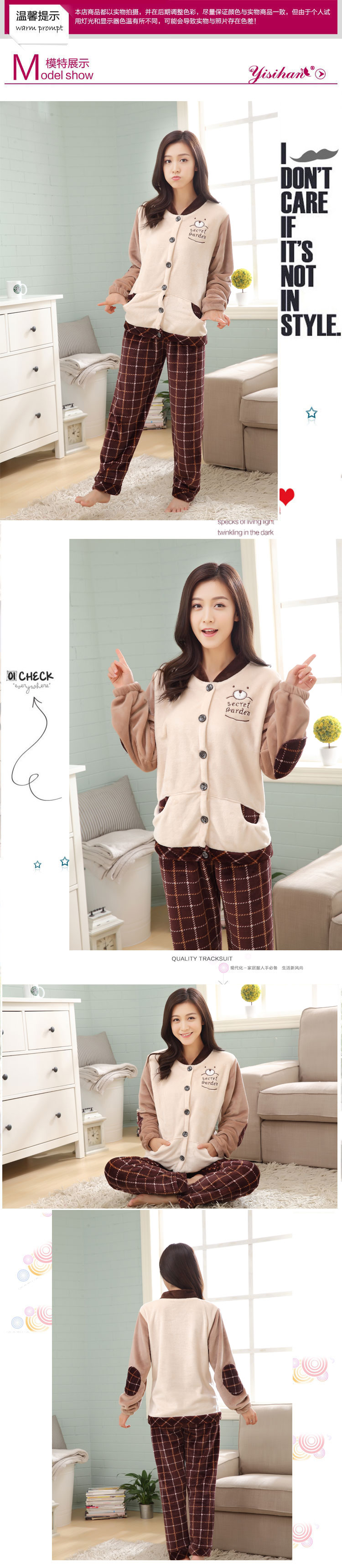 Bộ đồ ngủ nhung san hô cỡ lớn dành cho nữ mùa thu đông MM chất béo cộng với phân bón tăng cường flannel dày phù hợp với dịch vụ tại nhà 200 kg đồ bộ bé gái