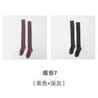 Перекачивание на коленных носках фиолетовый+глубокий серый