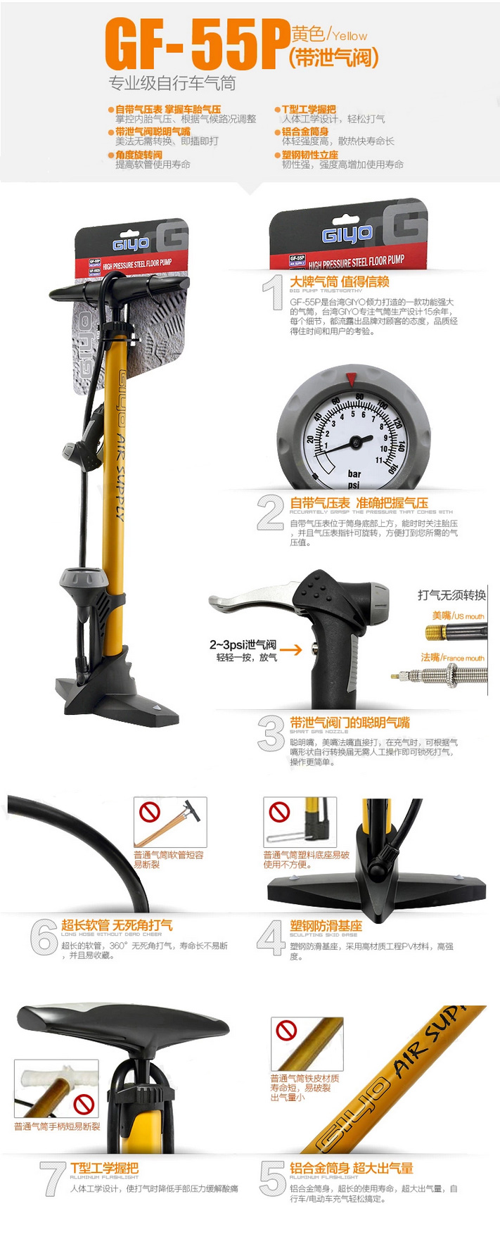 Pompe à vélo GIYO - Ref 2396607 Image 9