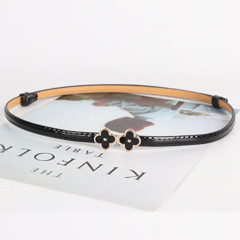 Four-Leaf Clover Belt for Women 1cm Decorative Accessory for Sweaters, Dresses, Shirts, Suits, Versatile Thin Belt