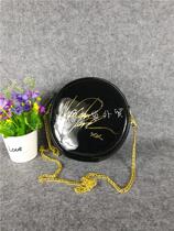 Foreign Trade Original Single Tail Stock Round Woman Bag Skew Satchel Simple Letters Single Shoulder Bag 100 Lap Bright Face Small Round Bag Chain Bag