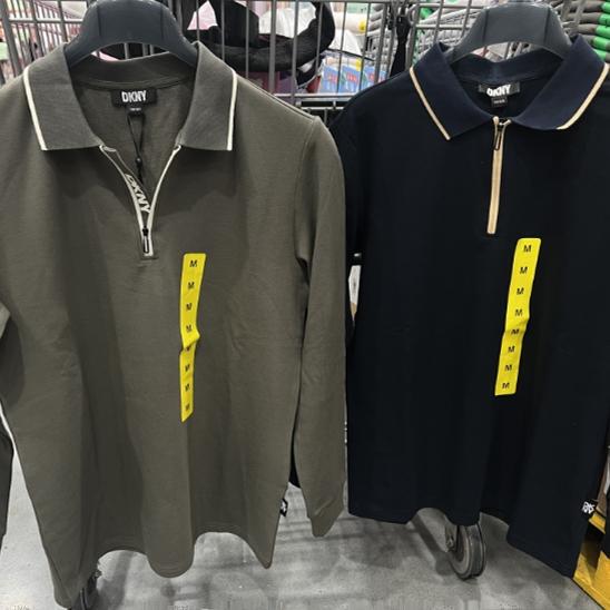 Sam's Purchasing Service for Dkny Men's Casual Long-Sleeve Fleece-Lined Zip-Up Polo Shirt
