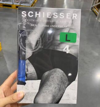 Sam's Purchasing Service Schiesser Men's Knitted Underwear Mixed Color 4-Piece Set/Red Color for the Year of Birth