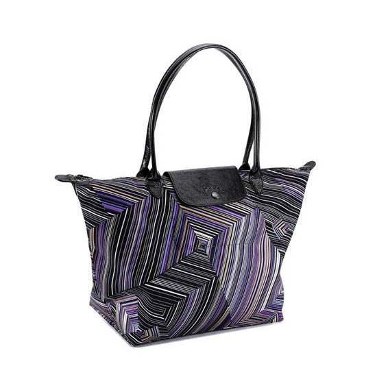 French longchamp LONGCHAMP op art amethyst color L long handle bag L1899647