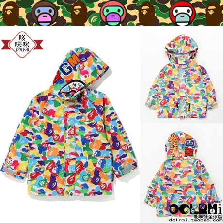 JAPAN BAPE MILO ABC MULTI SHARK CANDY CRUSH SHARK CHILDREN SKI JACKET