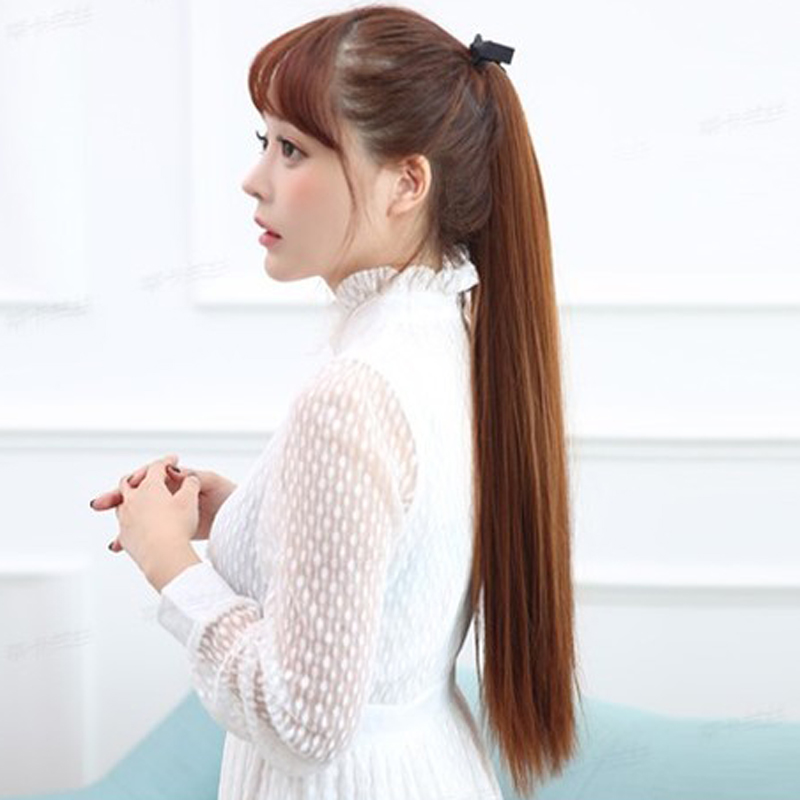 直发假马尾 中长款假发马尾 绑带式长直发仿真发马尾女马尾辫发尾