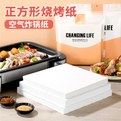 Loushang Square Barbecue Paper, Barbecue Tray, Food Tin Foil, Oil-Absorbing Silicone Paper, Baking Paper, Special Paper for Air Fryer