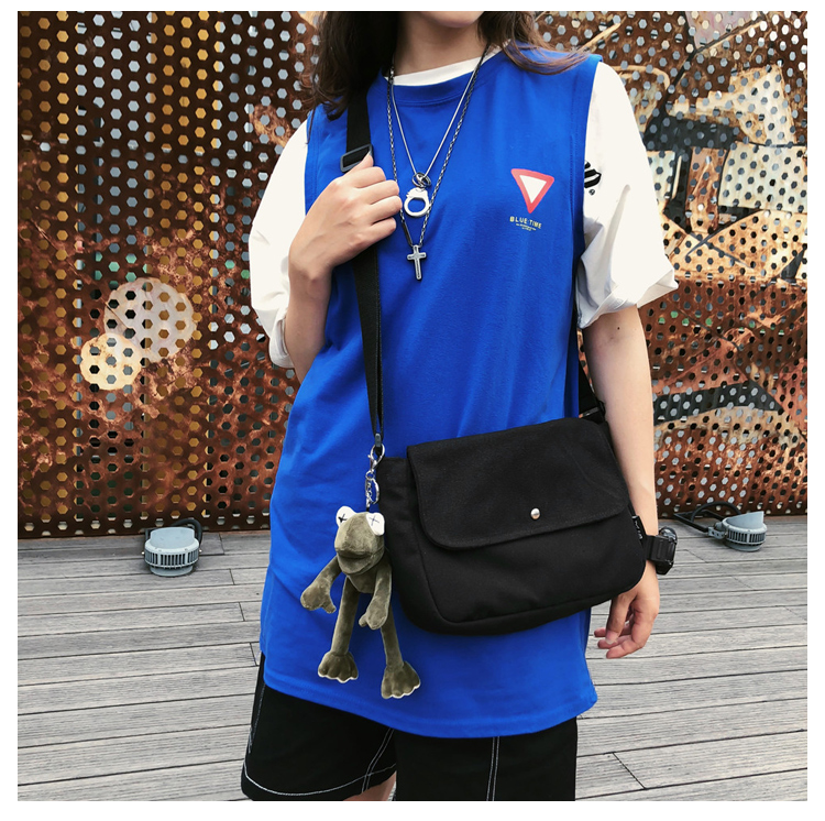 Hồng Kông phong cách crossbody nam Nhật Bản lười gió vải túi đeo vai sinh viên retro giản dị ba lô nữ túi thủy triều - Túi của con người aldo túi xách
