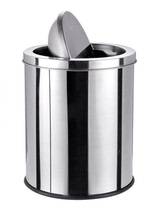 Stainless steel clamshell garbage can in press type garbage barrel hotel room barrel kitchen toilet living room