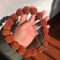 Wild deep-grained patinated jade pecan bracelet hand-held Jingbaleng selected old tree round finished product
