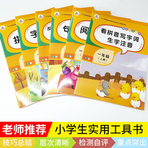 【当当网 正版书籍】语文专项训练一年级上册共6本小学阅读理解字词训练拼音手册句子训练全套同步练习作业看拼音写词语生字