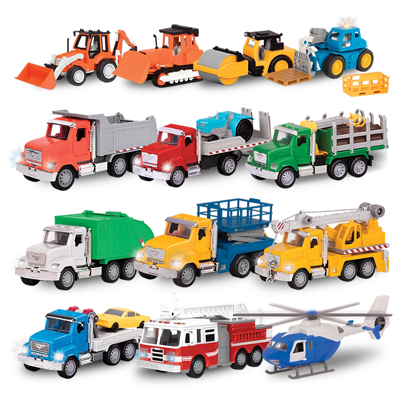 North American Driven engineering car model series toy car Excavator Fire Truck Emulation Engineering Car Boy Trumpet