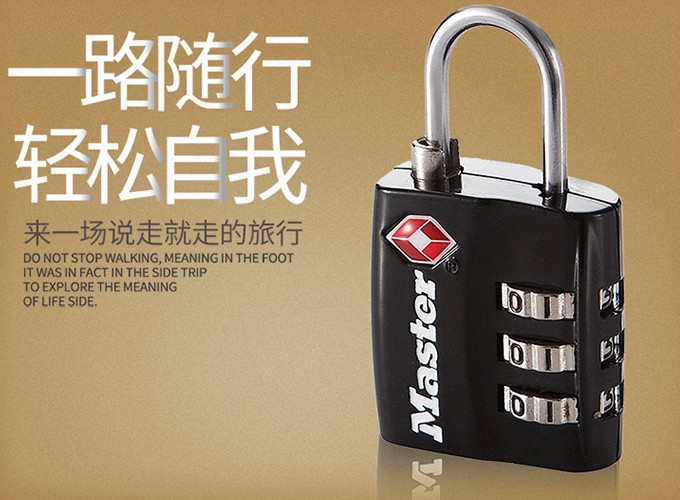 Maester Travel Customs Lock TSA Code Lock Luggage Pull-Lever Case Lock Fitness Room Cupboard Lock Double-Shoulder Bag Padlock