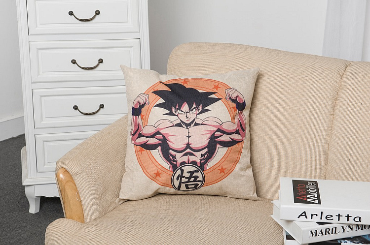 Bảy viên bi ăn trưa Đệm bóng Sun Wukong Cotton Xe Ô tô Đệm Rùa Bất tử Gối Văn phòng Eo tựa lưng Mat gối mền 2in1