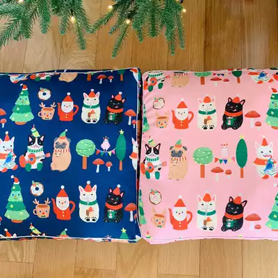 Kennel pet mat can be fully changed and washed for medium and small dogs, four seasons, universal Christmas 2 colors spot