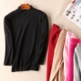 Phiên bản cơ bản đơn giản của áo len cổ cao bán nguyệt màu rắn áo len nữ mùa thu và mùa đông trang trí cơ thể áo len đường dưới WB386 áo len gile