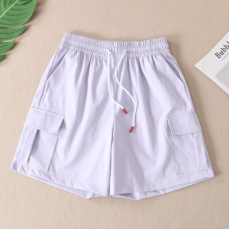 休闲时尚大口袋工装短裤女夏百搭高腰显瘦韩版运动五分裤 X47详情4