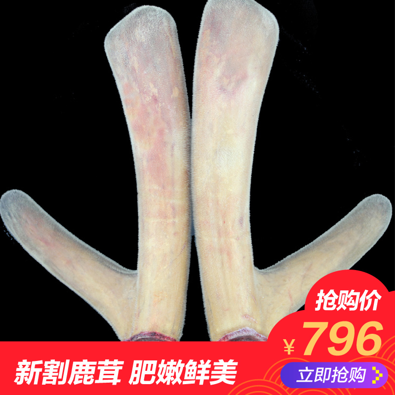 Fresh pruning two bars head stubble deer fluffy slices dry bubble wine material authentic half-wax powder Jilin sika deer