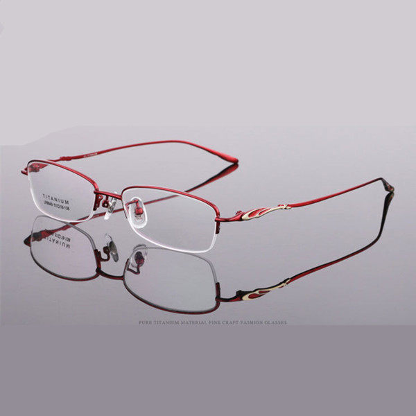 Ultra-light female business Half-frame pure titanium Near-view eye mirror Height Number of aspherical anti-fog with several finished products 0-600 degrees