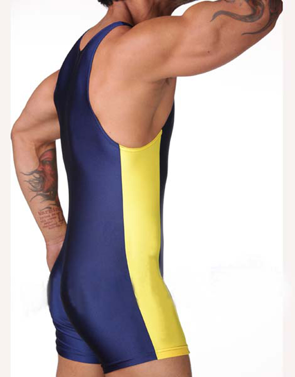 Áo vest nam màu xanh bó sát tùy chỉnh với đồ bơi nam một mảnh, đồ bơi một mảnh - Nam bơi đầm đồ bơi nam có áo